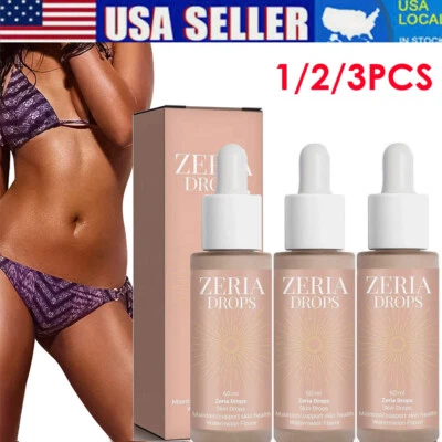 1/3X Zeria Drops Sunless Tanning Drops Natural Boost Melanin Enhancing Skin Tone - Image 1 of 4