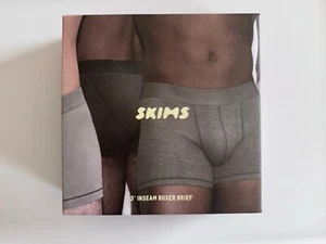 Skims Men's Cotton 3" Inseam Boxer Brief 3-Pack Size XL BLACK Onyx New In Box - Picture 1 of 3