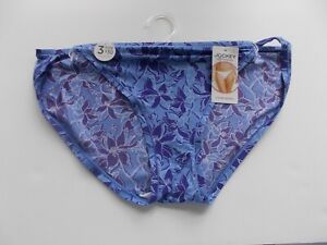 Jockey Smooth & Radiant String Bikini Size 8 Blue Flower Print