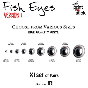 Fish Eyes - Version 1 - Fishing Lure EYE sets Various Sizings - Bild 1 von 3