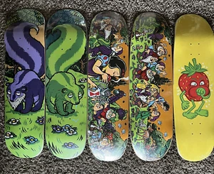 Strangelove x Todd Bratrud Strawberry Cough Skateboard Juego Completo (5 Tablas) Nuevo - Imagen 1 de 18