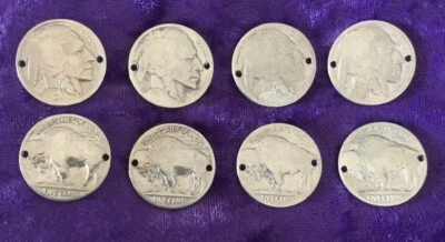 Monedas de níquel con cabeza de indio de búfalo de 8 agujeros para joyería o pulsera-antiguas de colección Foto 1 de 4