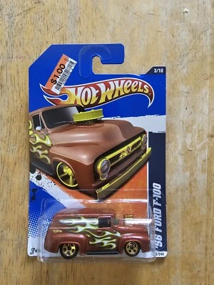 Hot Wheels 2011 Heat Fleet 93/244 marrom '56 Ford F-100 3/10 - Imagem 1 de 4