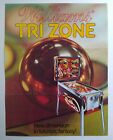 Tri Zone Pinball FLYER original 1978 flipper jeu feuille d'art vintage