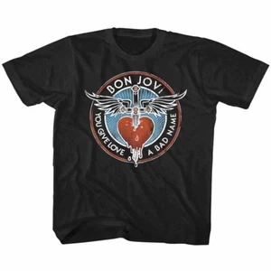 Bon Jovi You Give Love a Bad Name Kids T Shirt Rock Band Boys Girls Baby Youth - Picture 1 of 3