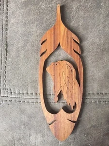 Scrollsaw Art Work Indain Head-Face in a Feather-Great Gift Idea - Picture 1 of 2