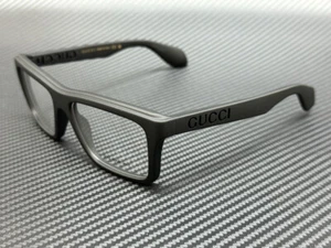 GUCCI GG1573O 001 Matte Black Men's Large 55 mm Eyeglasses - Picture 1 of 5