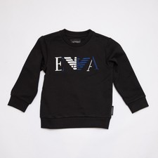 FELPA BLACK SWEATSHIRT KIDS (TAGLIA 4/6A) 'EMPORIO ARMANI' 6Z4MB3 (-50%)