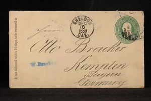 North Dakota: Sheldon 1889 3c Entire Cover, Just After Statehood to Germany - Bild 1 von 2