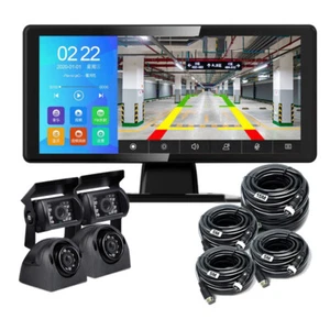 10.36" Touchscreen IPS DVR Quad Monitor 360 Front/Side Rear View Cameras Package - Picture 1 of 12