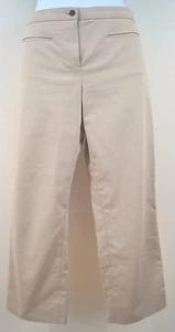 LOUIS VUITTON Beige Cotton Blend Stitch Detail Crop Pantalones Pantalones Sz:38 UK10 - Imagen 1 de 11