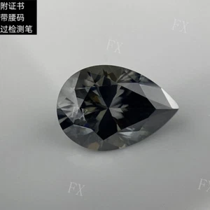 Piedra moissanita cortada en pera 5x7 ~ 8x12 mm color gris VVS1 con certificado GRA - Imagen 1 de 9