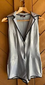 Silver Spacesuit Bodysuit Romper Designer Garo Sparo Size Small but has stretch - Picture 1 of 13