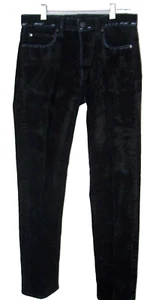 Neu John Elliott Größe 30 x 32,5 Schrittlänge schwarz Velours Baumwolle Anzughose - Bild 1 von 6