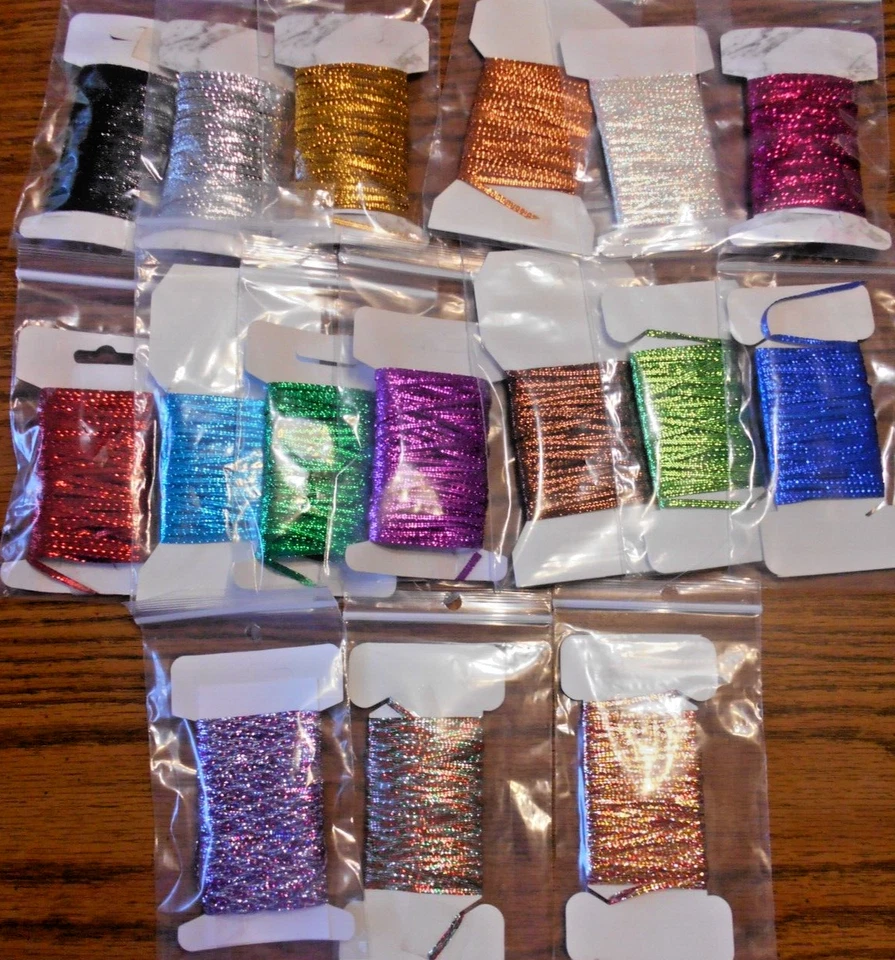 Holographic metallic braid 1/8 wide butt wraps rod building CHEVRONS DIAMOND - Image 1 of 1