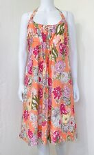Alfred Angelo Orange Blossom Silk Blend Empire Waist Halter Dress Size 10 EUC