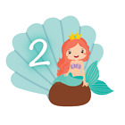 2 mermaid edible cake topper party decoration cupcake birthday muffin