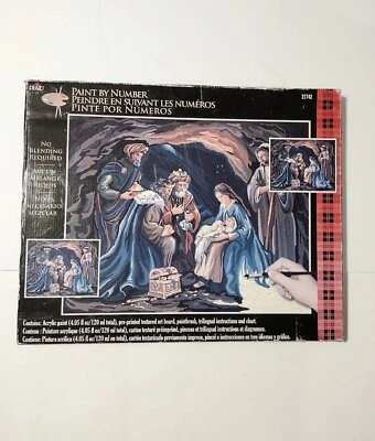 Plaid Paint By Number Set #21742 Nativity 20" x 16" - Christmas, Baby Jesus - Image 1 of 2
