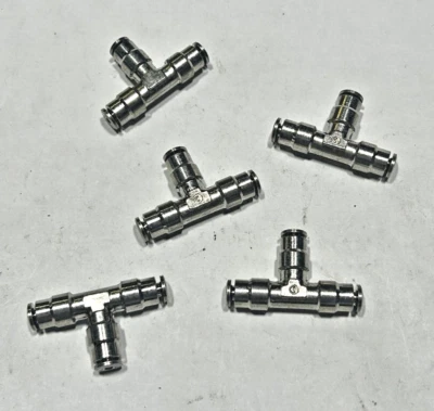 (5) Stainless Steel Push-To-Connect 1/8" x 1/8" x 1/8" Union Tee - Image 1 of 4