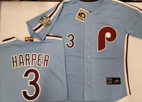 21118 Cooperstown Collection PHILADELPHIA PHILLIES 2022 WORLD SERIES Blue JERSEY Cover