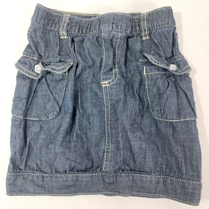 Gymboree Girl's Blue Denim Skirt Size 5 Cotton Elastic Waistband 12-13" Long - Picture 1 of 5