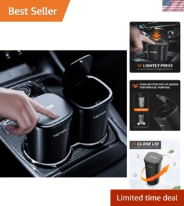 Compact Car Trash Can with 30 Premium Garbage Bags - Ideal for Cars & Office - Picture 1 of 11
