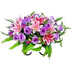 FLOWERIA Headstone Flower Saddle Artificial Cemetery Flowers Christmas Grave ...