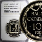 HUNGARY 1990 BP 100 Forint Theatre NGC PF69 ULTRA CAMEO TOP GRADED KM# 701 (45)