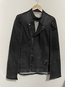 Trouble Maker Size M Women’s Black Denim Jacket Distressed Zip Button Casual