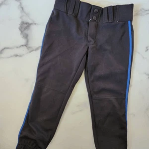 Champro girls small baseball capri pants black blue stripe sportswear bottoms - Picture 1 of 5