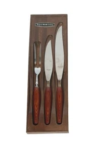 Manija de madera de colección Regent Sheffield Inglaterra 3 piezas. Juego de tallas barbacoa barbacoa - Imagen 1 de 10