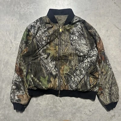 Browning Camo Hunting Puffer Bomber Jacket Reversible Green Men’s Large *Read - Image 1 of 4