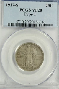 1917-S Type 1 Standing Liberty Quarter : PCGS VF20 - Picture 1 of 4