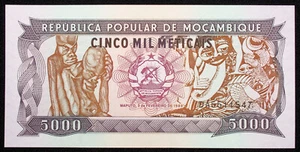 Mozambique 5000 Meticais 1989 - P-133 (M1203) - BA-U5 - Imagen 1 de 2