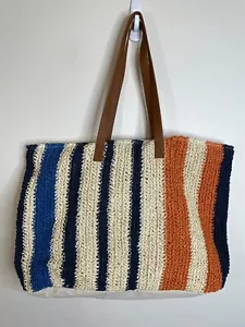 Beachly Box Rays for Days Shorebreak Weekender Tote Beach Straw Bag 17x14.5 - Picture 1 of 7