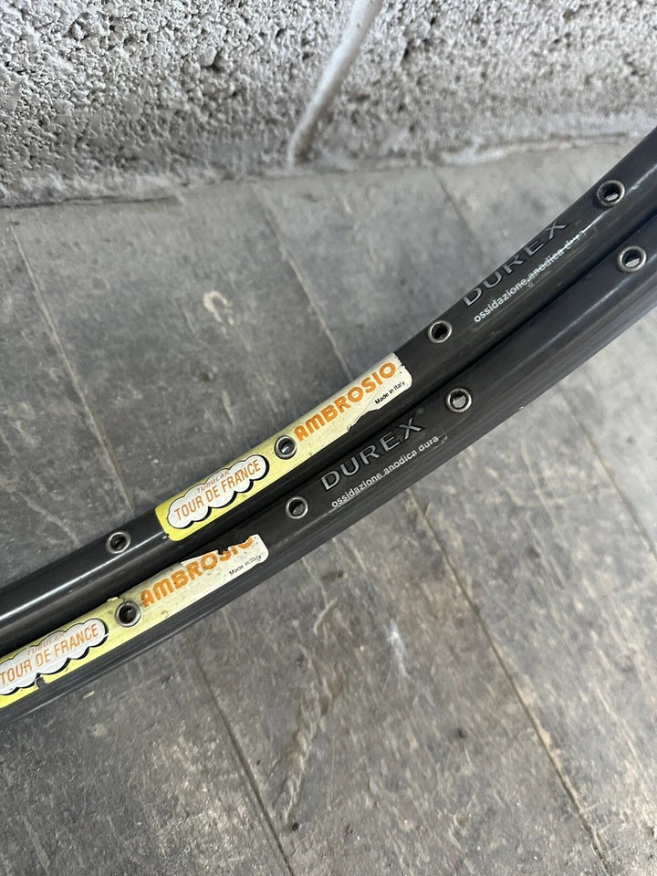 AMBROSIO TOUR DE FRANCE RIMS 32H SPOKE DRILLINGS 28" EROICA Tubular RIM#004 - Image 1 of 4