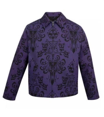 全新带标签 Disney Parks The Haunted Mansion 壁纸 半裁剪拉链 XS — 第 1/4 张图片