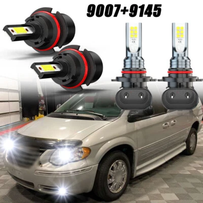 For Chrysler Town & Country 2005 - 2007 6000K LED Headlight Fog Light Bulbs Kit - Image 1 of 4