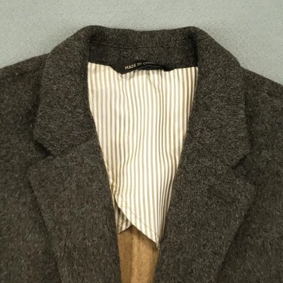 Banana Republic Tweed Blazer Mens 38R Slim Fit Gray Wool Nylon Gray Surgeon Cuff - Image 1 of 4