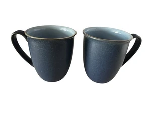 set of 2 DENBY Blue COFFEE MUGS Stoneware England DR-288 - Picture 1 of 4
