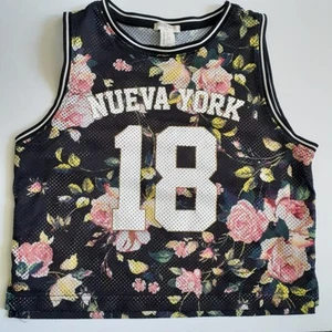 F21 Girls Nueva York NY Floral Jersey Tank Size Large  11/12 - Picture 1 of 7