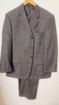 Traje Bill Blass Ventana Para Hombre 36x28 Gris Cuadros Chaqueta Pantalones Usado en Excelente Condición Foto 1 de 4