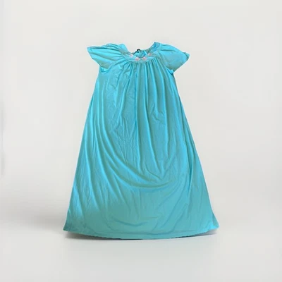 VTG Showline Long Nightgown Large Mint Green Blue Embroidered Front Pull Over(32 - Image 1 of 4