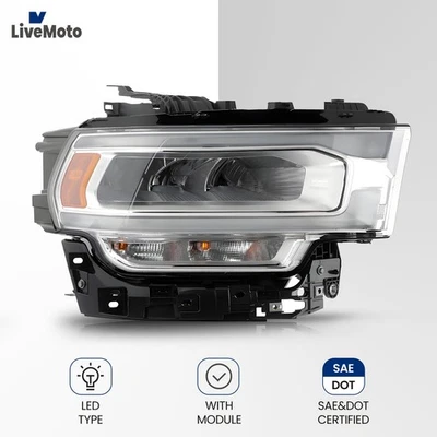 For 2019 2020 2021 Ram 2500 3500 Headlight Full LED w/ Reflector Type Right Side Foto 1 de 4