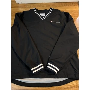 Champion Jacket Mens Large Scout Baseball Stadium Wind Water Resistant Black - Picture 1 of 7