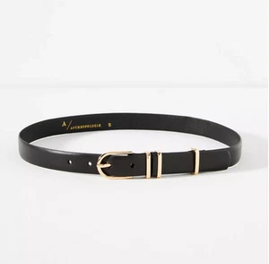 Anthropologie Womens Black Leather Belt Basic Keeper Size Medium 1" Wide x 34" - Picture 1 of 4