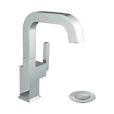 Grifo de baño cromado de un solo orificio, lava odoro cuadrado grifo de lavabo de baño Si... Foto 1 de 4