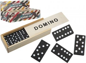 Retro Fun Dominoes in Wooden Box Game - Picture 1 of 1