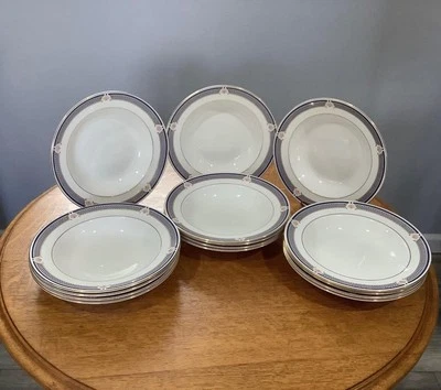Wedgwood Waverley bone china 8 in. rimmed soup bowls SET of 15, ca. 1988 - Image 1 of 4