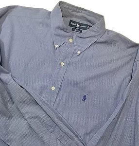 Ralph Lauren Mens XL Blake Blue Checked Long Sleeve Button Down Shirt - Picture 1 of 9